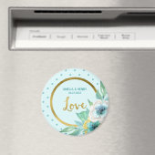 Minze und Imitate Gold, Aquarellfarben Blumenzwieb Magnet (In Situ (Geschirrspüler))