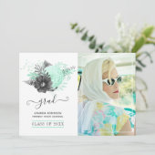 Minze und Kohleflora Rustikales Abschluss Foto Ankündigung (Stehend Vorderseite)