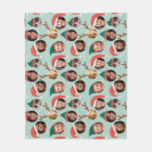 Minze und Korallen Alberne Weihnachtsfeier Crew Se Fleecedecke (Vorderseite)