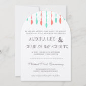 Minze und Korallen Moderne Teertropfen Beladeeinla Einladung (Vorderseite)