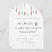 Minze und Korallen Moderne Teertropfen Beladeeinla Einladung (Vorne/Hinten)