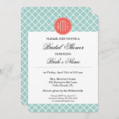 Minze und Korallenfolie mit benutzerdefiniertem Mo Einladung (Vorne/Hinten)