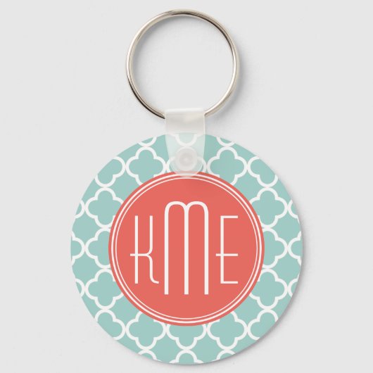 Minze und Korallenfolie mit benutzerdefinierter Mo Schlüsselanhänger (Vorderseite)