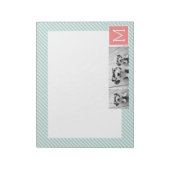 Minze und Korallenfoto-Collage Custom Monogram Notizblock (Rotiert)