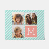 Minze- und Korallenfoto-Collage mit benutzerdefini Fußmatte (Vorderseite)