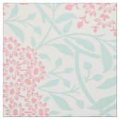 Minze und korallenrotes Blumendamast-Muster Stoff (Muster)