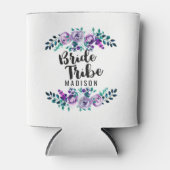 Minze und Lila Blumenreath Wedding Bride Stamm Dosenkühler (Vorderseite)