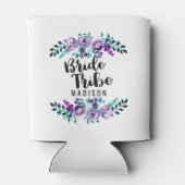 Minze und Lila Blumenreath Wedding Bride Stamm Dosenkühler (Rückseite)