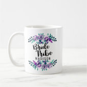 Minze und Lila Blumenreath Wedding Bride Stamm Kaffeetasse (Links)