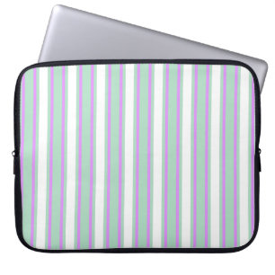 Minze und lila Kerzenstreifen Laptopschutzhülle