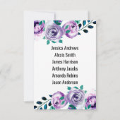 Minze und Lila Sitzkarte für Hochzeiten Tischnumme Einladung (Rückseite)