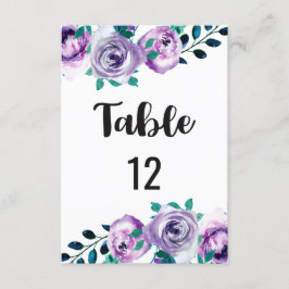 Minze und Lila Sitzkarte für Hochzeiten Tischnumme Einladung