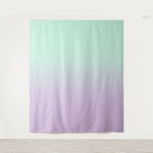 Minze und Lilac Gradient Ombre Foto Hintergrund Wandteppich