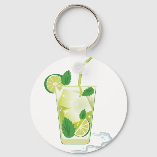 Minze und Limone Getränke Schlüsselanhänger (Vorderseite)