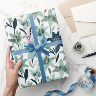 Minze und Marine abstrakt Lilie Geschenkpapier