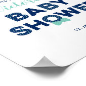 Minze und Marine | Begrüßungszeichen des modernen Poster (Ecke)