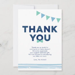 Minze und Marine | Moderne Babydusche Danke Karte