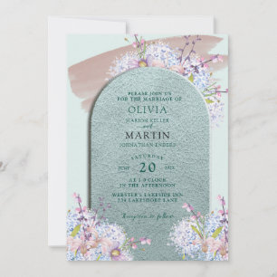 Minze und Mauve Modern Wedding Watercolor Floral Einladung