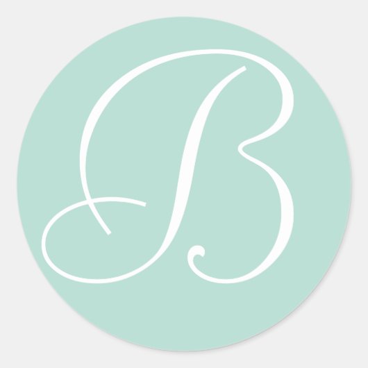 Minze und Mit Monogramm Hochzeitsfeiern - Umschlag Runder Aufkleber (Vorderseite)