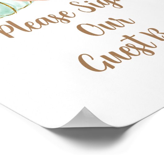 Minze und Peach Pumpkin Bitte Unterschreiben Sie u Poster (Ecke)