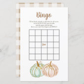 Minze und Peach Pumpkin Gender Reveal Bingo Game (Vorne/Hinten)