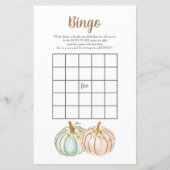 Minze und Peach Pumpkin Gender Reveal Bingo Game (Vorderseite)