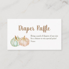 Minze und Peach Pumpkin Gold Windel Raffle Card Begleitkarte
