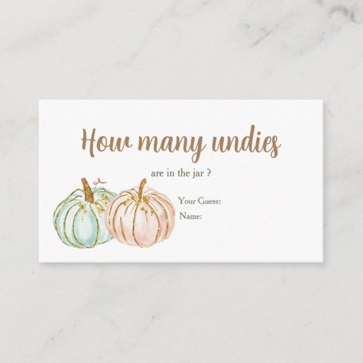 Minze und Peach Pumpkin Wie viele Undies Begleitkarte (Vorderseite)