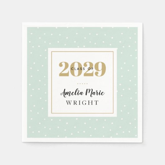 Minze und Personalisierter Abschluss Serviette (Vorderseite)