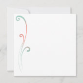 Minze und Pfirsich verblasste Blüh Hochzeit Einlad Einladung (Rückseite)