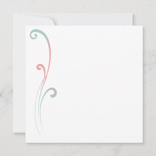 Minze und Pfirsich verblasste Blüh Hochzeit Einlad Einladung (Rückseite)