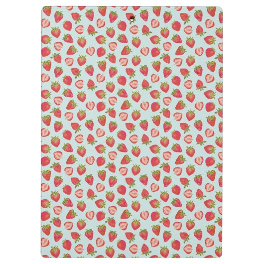 Minze und Red Summer Strawberry Muster Klemmbrett (Rückseite)