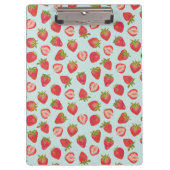 Minze und Red Summer Strawberry Muster Klemmbrett (Vorderseite)