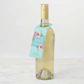 Minze und Rosa | Einmalige Hochzeit von Aquarellfa Flaschenanhänger (Angewinkelt)