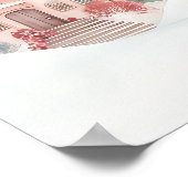 Minze und rosa Gemütliche Wasserfarben Winterlands Poster (Ecke)