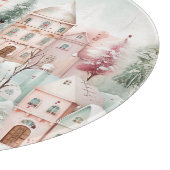 Minze und rosa Gemütliche Wasserfarben Winterlands Schneidebrett (Ecke)