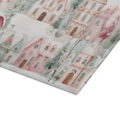 Minze und rosa Gemütliche Wasserfarben Winterlands Schneidebrett (Ecke)