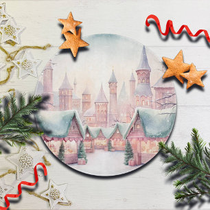 Minze und rosa Gemütlicher Weihnachtsmarkt - Winte Schneidebrett