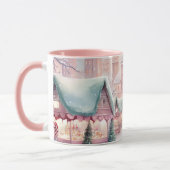 Minze und rosa Gemütlicher Weihnachtsmarkt - Winte Tasse (Links)