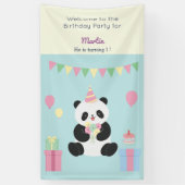 Minze und rosa Panda-Design Banner (Vertikal)