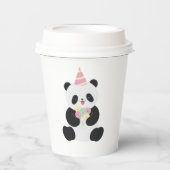 Minze und rosa Panda-Design Pappbecher (Vorderseite)