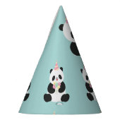 Minze und rosa Panda-Design Partyhütchen (Links)
