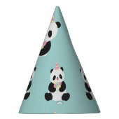 Minze und rosa Panda-Design Partyhütchen (Rechts)