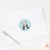 Minze und rosa Panda-Design Runder Aufkleber (Umschlag)
