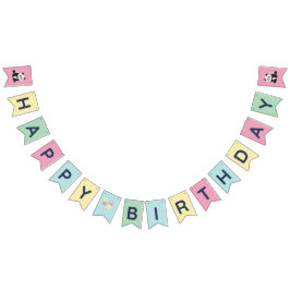 Minze und rosa Panda-Design Wimpelkette