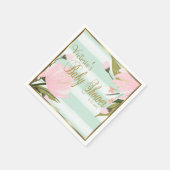 Minze und rosa Stripe Babydusche Serviette (Ecke)