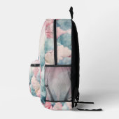 Minze und rosa Tannenbäume Winterlandschaft Bedruckter Rucksack (Rechts)