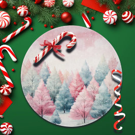 Minze und rosa Tannenbäume Winterlandschaft Schneidebrett