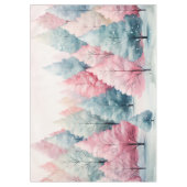 Minze und rosa Tannenbäume Winterlandschaft Tischdecke (Vorderseite)
