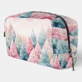 Minze und rosa Tannenbäume Winterlandschaft Waschbeutel